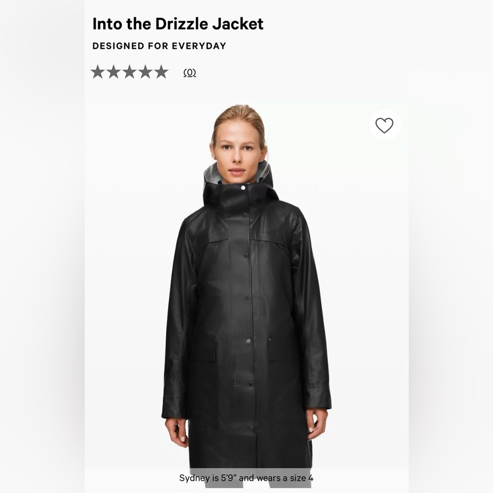 Lululemon Into the drizzle waterproof rain coat